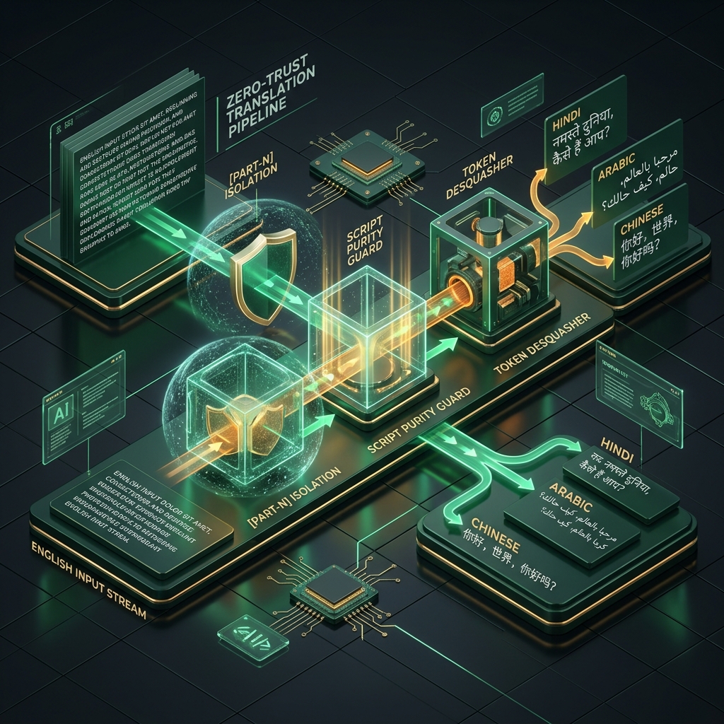 Zero-Trust Translation Pipeline Architecture